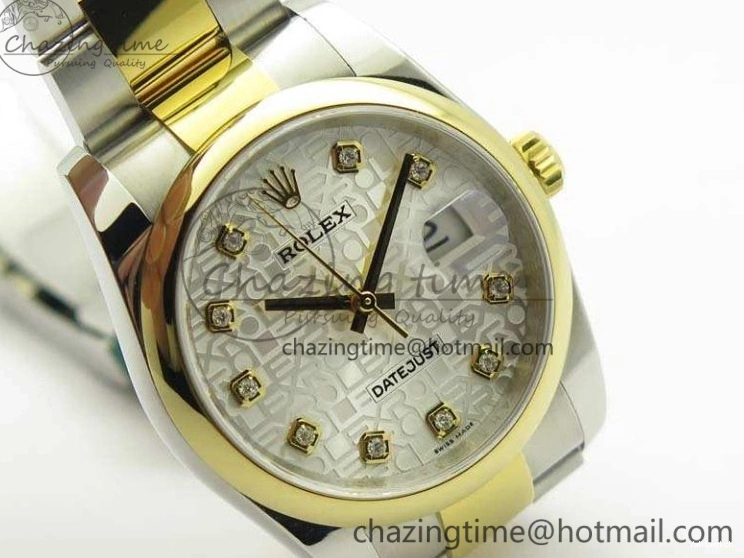 1:1 Diam 36mm SA3135 On YG SS Datejust V2 116234 Dial White Best Oyster DJF Com Bracelet Edition 0313